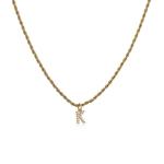 Anniversary 18k Gold Necklace Jewelry Custom Gold Initial Letter Necklace