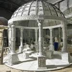 White Marble Wedding Gazebo Marble Bench Hand Carved Large Natural Stone Gazebo