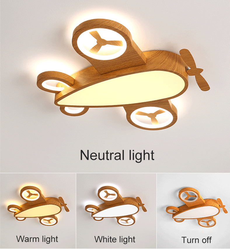 Wooden Cartoon Airplan Ceiling Light Nordic Japanese Kids room lamp(WH-WA-27)