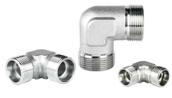 1c9 90 Degree Elbow Metric Male Hydraulic Hose Adapter in Medium Carbon Steel