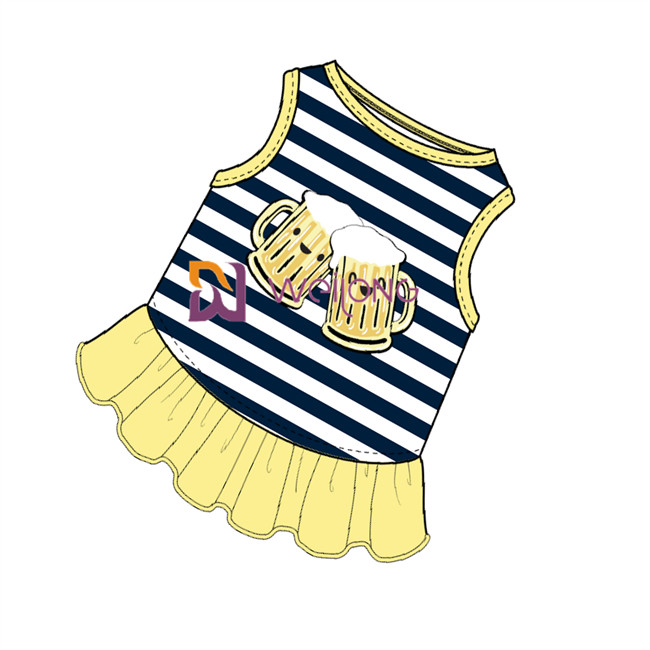 Customized Poly Jersey Summer Dog Clothes Digital Print Wine Glass Type