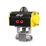 Steel Ball Valve Pneumatic Actuator High Pressure 3 Way