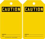 Plastic Caution Tag Vinyl Rectangle Yellow Safety Tag