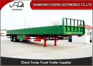 Quality 35 Ton Steel Livestock Trailers , 2 / 3 Axle Livestock Trailers Double-Chamber Brake wholesale