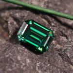 Green Emerald Princess Cut 1 Carat Moissanite Loose Stone Diamond