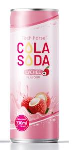 Quality OEM beverage manufacturing process For Lychee Flavour 330ml Cola Drink Soda Drink wholesale