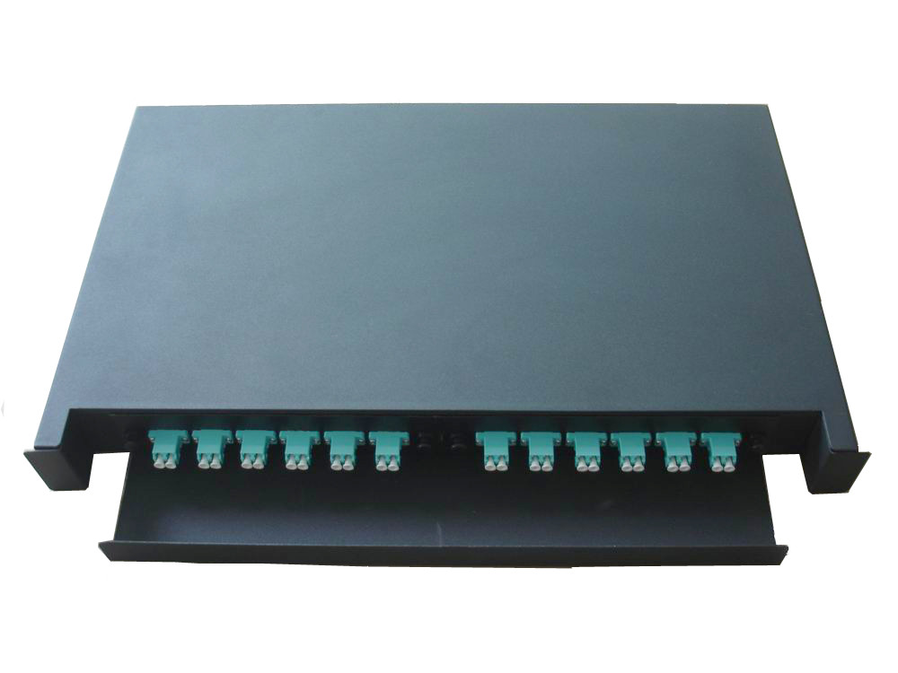 ODF 19'' 1U Sliding 48LC 24SC Fiber Optic Distribution Box