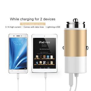Quality 5V 3.1A Dual USB Car Charger for iphone charger For ipad 2 3 4 5 For Samsung Galay S4 S5 note USB car charger wholesale