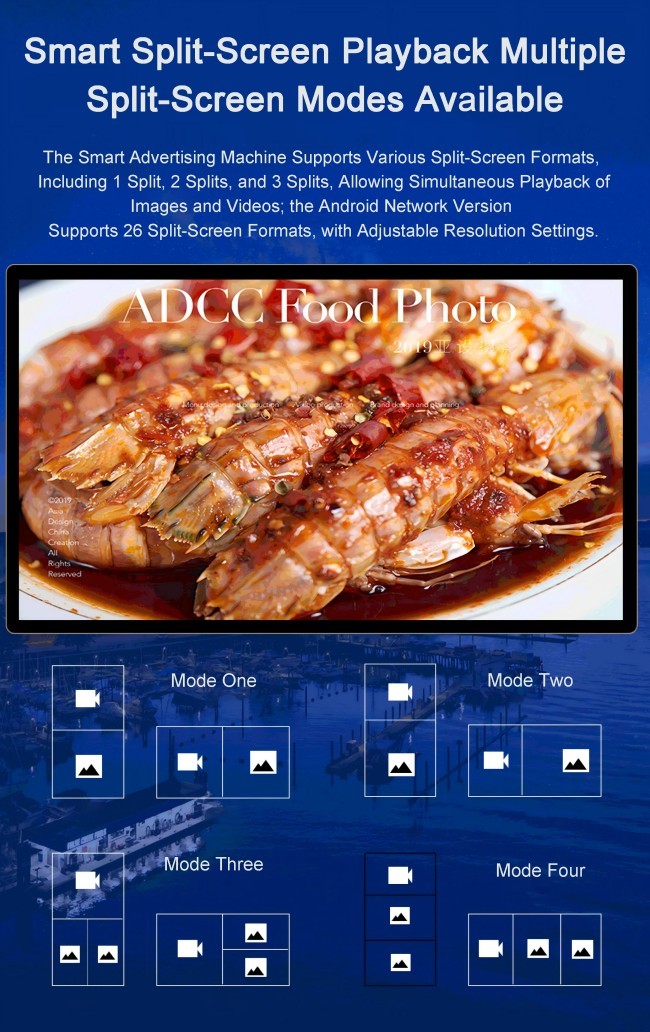 Fullscreen 75" 85" 4K LCD Advertising Display For Indoor Screen Advertising