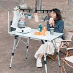 Metal 90CM Aluminum Fold Up Table Garden Portable Wooden Folding Picnic