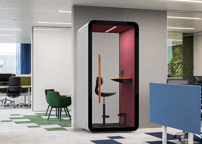 Tempered Glass Private Meeting Pods Colorful Cabins Steel Reduce Acoustic Room