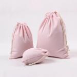 Cloth Pink Drawstring 11.5x13.5 Inch Cotton Storage Bag