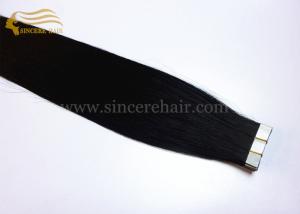 Quality 26 Inch Remy Human Hair Extensions, 65 CM Long Jet Black Remy Tape In Human Hair Extensions 2.5 Gram x 20 Piece For Sale wholesale