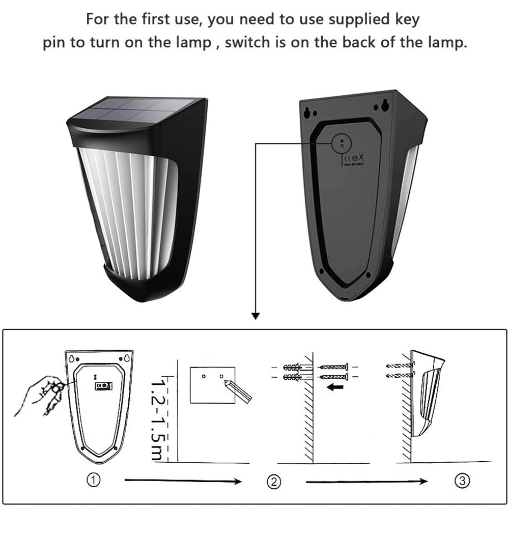 10LED 800LM 1200MAH Outdoor Solar Garden Lamp IP64 Waterproof