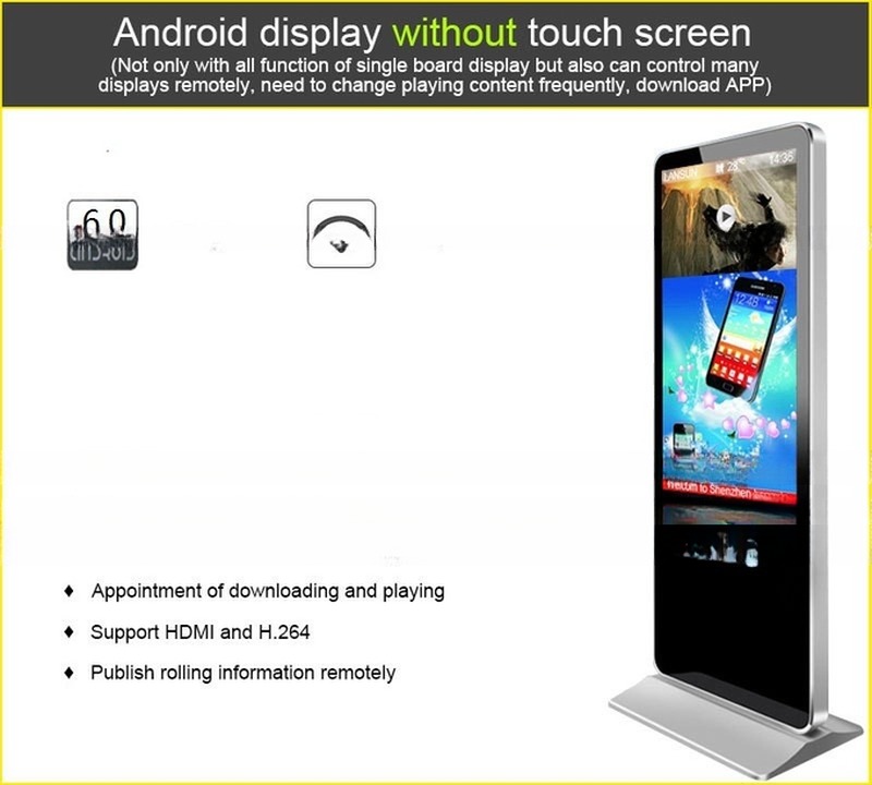 43" inch ground stand rotating screen LED LCD WIFI network Android monitor