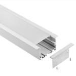 Silver Aluminum Recessed Linear Profile Light Strips Channel U Shape 65*35mm