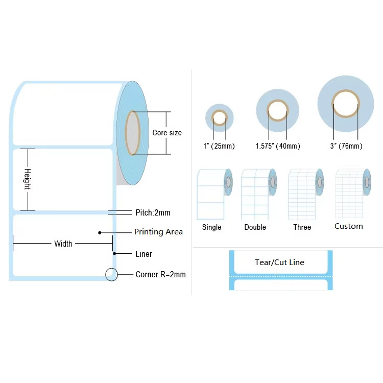 Food Clothing Tag Waybill Barcode Thermal Label Thermal Printing Paper