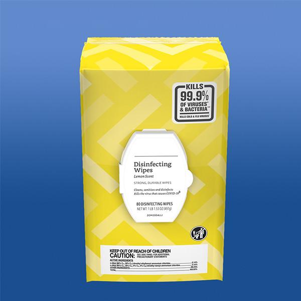 Disposable Hypoallergenic Disinfectant Wet Wipes Kills 99.9% of Viruses and