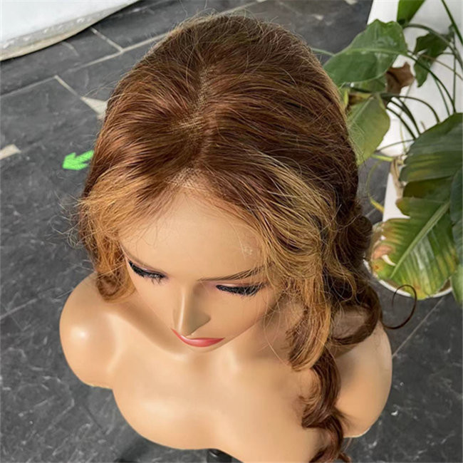 5x5 Honey Brown HD Lace Closure Wig Body Wave 12A Grade Custom