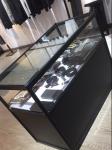 1000mm(W) Glass Display Cabinet with storage, Aluminum Double Door Glass Display
