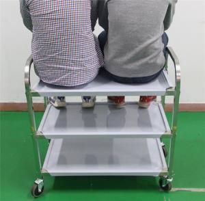 Quality 3 Layers Stainless Steel Storage Shelves Hand Trolley Cart Supermarket Equipment wholesale