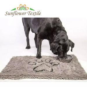 Quality Customized Size Non-Slip Or TPR Dog Pet Chenille Dog Mat Travel Breathable wholesale