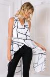 Back split printed cross over top ladies latest long tops
