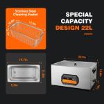 22L Industrial Ultrasonic Cleaning Machine 480W Stainless Steel