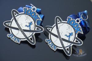 Quality Virtual Running 100K Sport Metal Award Medals With Ribbon Durable wholesale