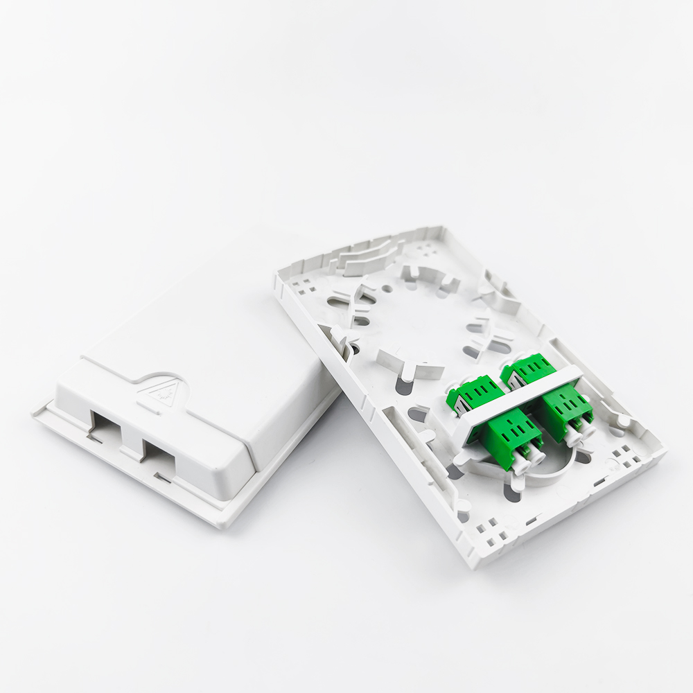 132*83*25 ABS PC 2 Cores LC APC Fiber Optic Faceplate Socket Panel for Optic Equipment