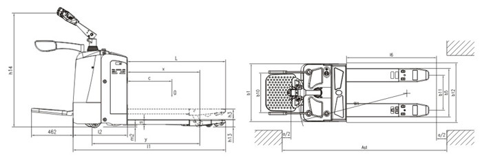 Super Light Steering Electric Pallet Truck PU Tyres With Vertical Driving Motor