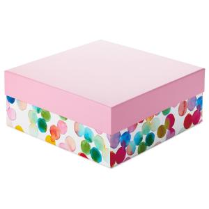 Quality 10&quot; Square Watercolor Dots Packaging Gift Box Matte Lamination wholesale