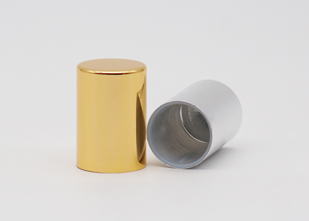 Light Gold Perfume Cap Aluminum Fea15 Cylinder Bottle Lid High Sealed