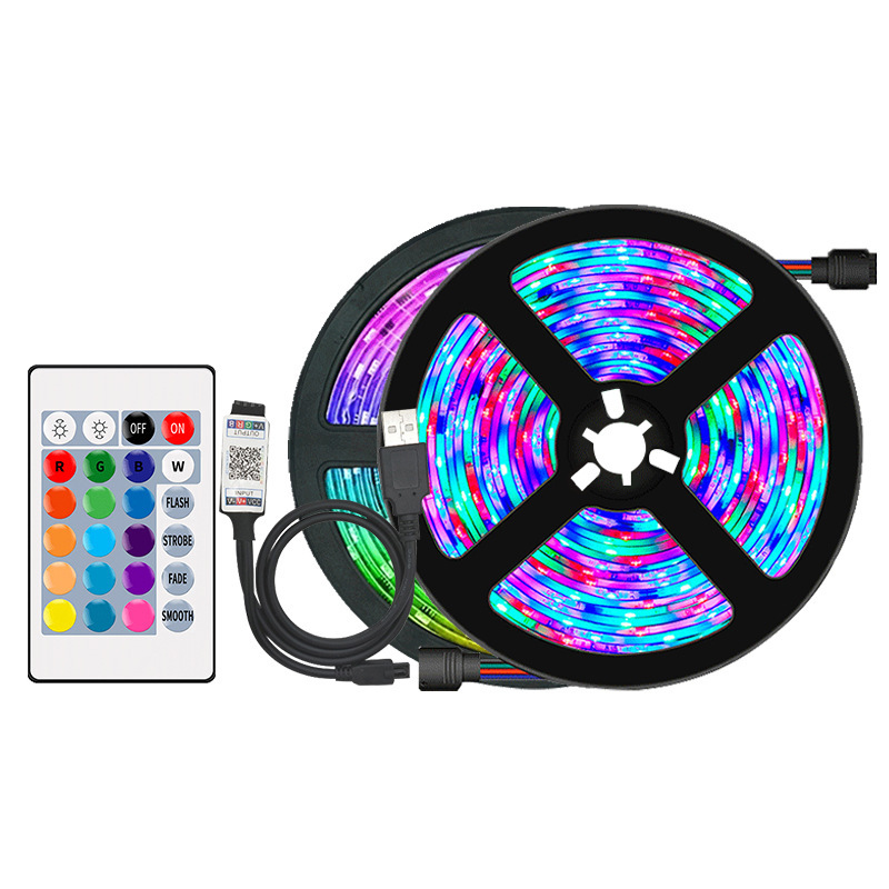 TV Lighting With 5m RGB LED Strip Light Set And Bluetooth Control