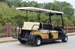 4 Wheel Drive 6 Seat Electric Golf Cars With Golden Color / Electrical Golf
