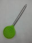 FDA Coated Silicone Kitchen Utensils Silicone Colander With Stainless Steel
