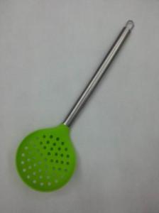 Quality FDA Coated Silicone Kitchen Utensils Silicone Colander With Stainless Steel Construction wholesale