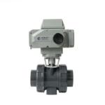 CE IP67 Normal Temperature Electric PVC Ball Valve DC24V Straight Through Type