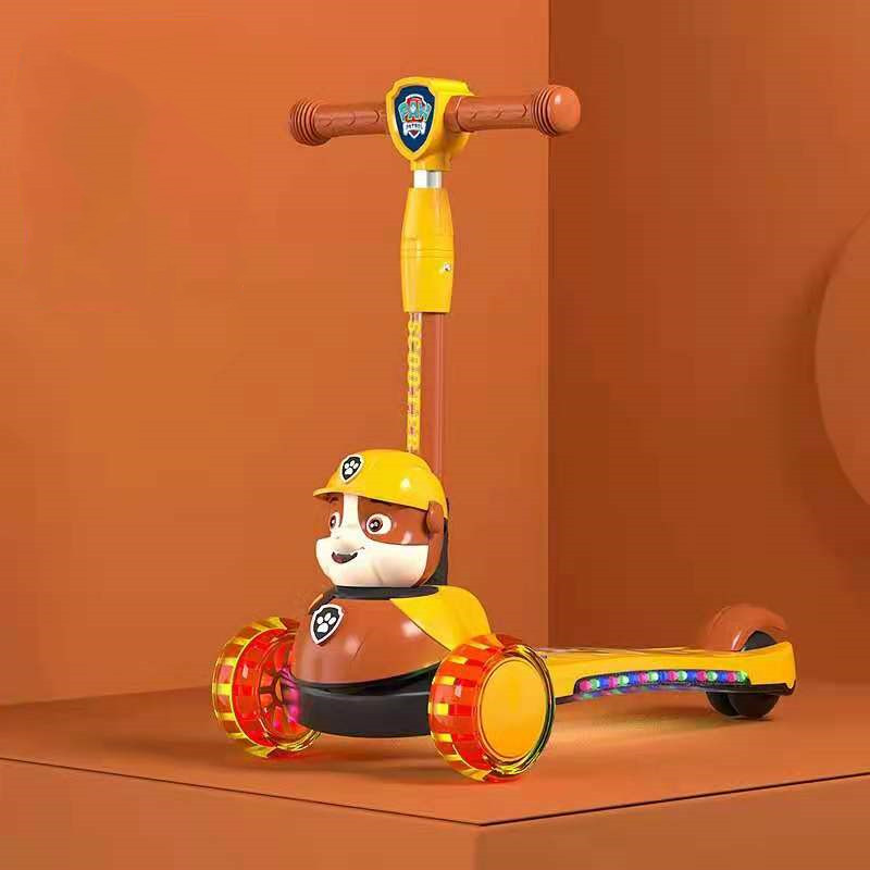 Unisex Battery-powered Children's Scooter Car with Flash Foldable and Battery-powered