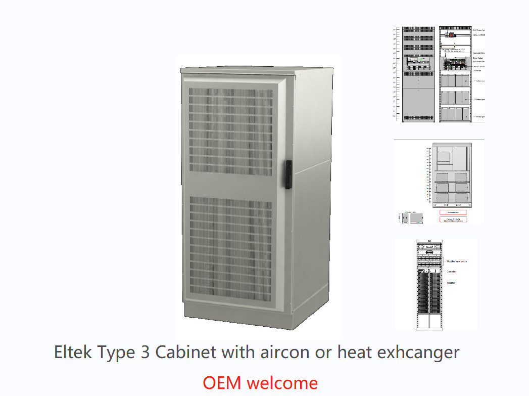 Eltek Type 3 Outdoor Telecom Cabinets 1.2m 1.5m 1.8m With Aircon