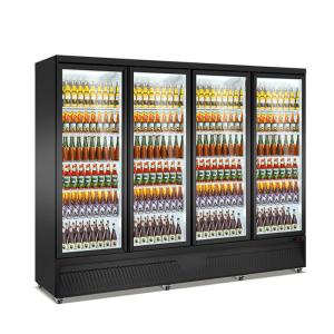 Quality Upright 4 Glass Doors Display Fridge Supermarket Refrigerated Showcase wholesale