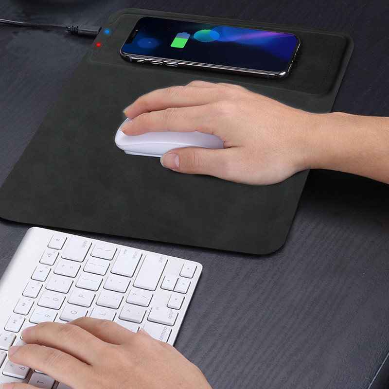 MOUSE PAD WIRELESS CHARGER 10w universal compatible Leather fast qi wireless charging charger mouse pad for Apple iPhone