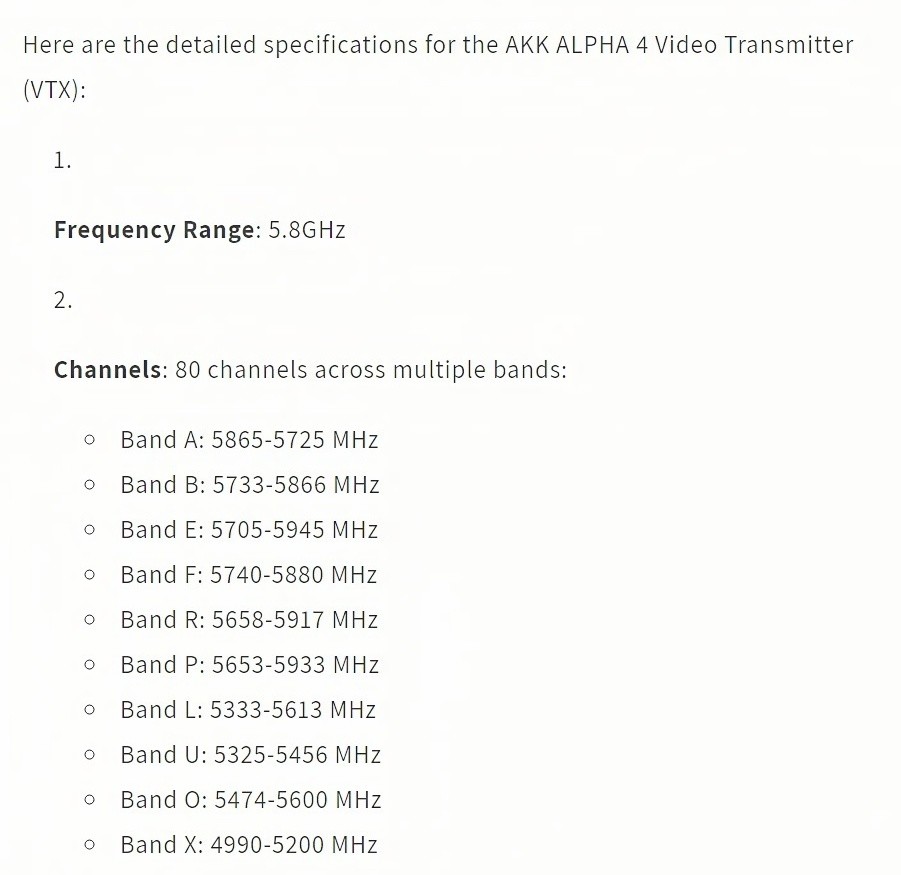 AKK Alpha 4 VTX 5.8G 4W 80CH 1w/2w/3w/4w Power Switchable Smart Audio FPV Video Transmitter for Drone