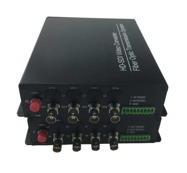 5VDC power4 channels HD SDI to Fiber Converter 1.485Gb / s Data rate optical