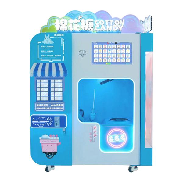 Micron Street Food Business Cotton Candy Vending Machine With 32 Fruit Flavor