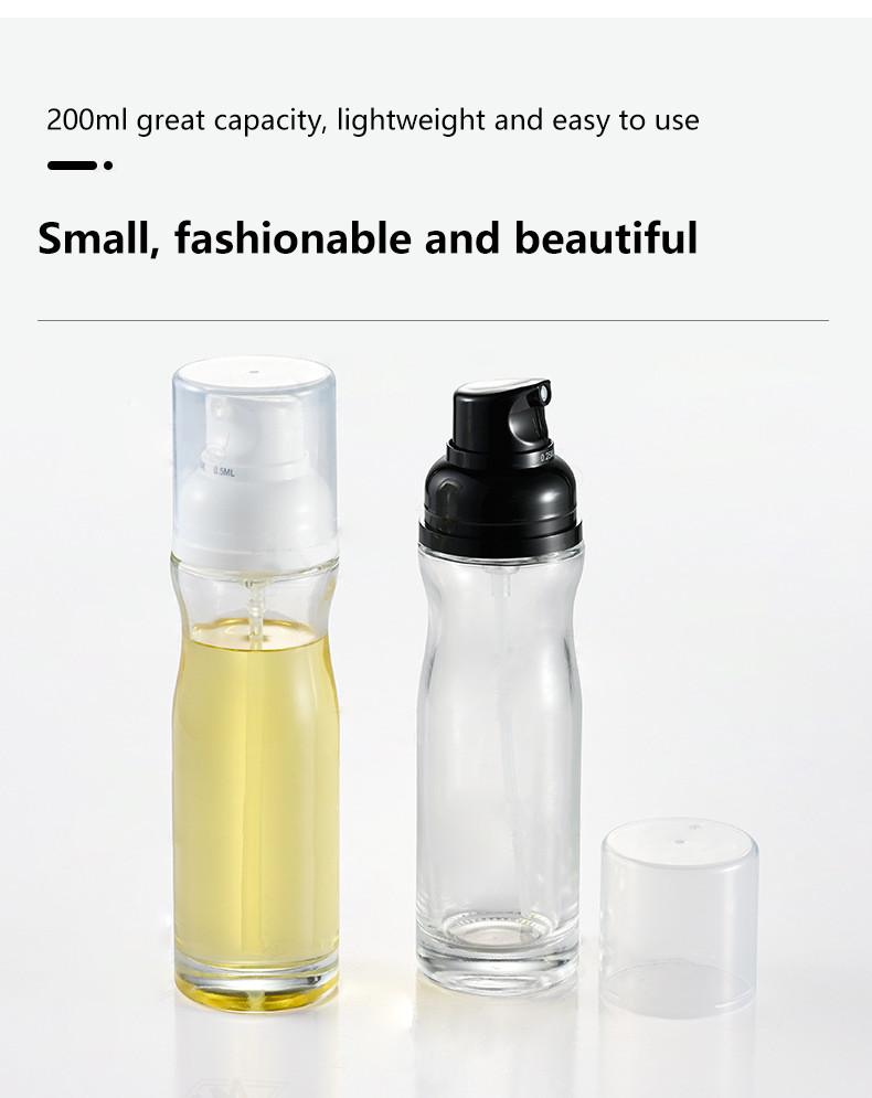 200ml Perfume Essential Oil Packaging Glass Bottle PP Pump Oil Sprayer Bottle For Cooking UKP17