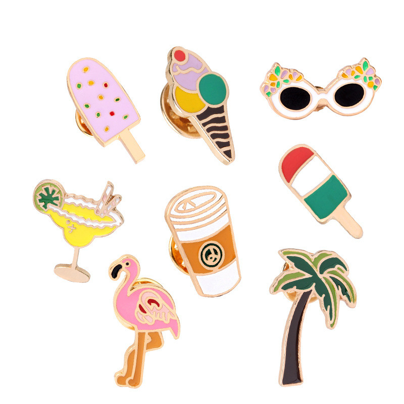 Metal Food Lapel Pin Badge Logo Custom Ice Cream Soft Hard Enamel Pin