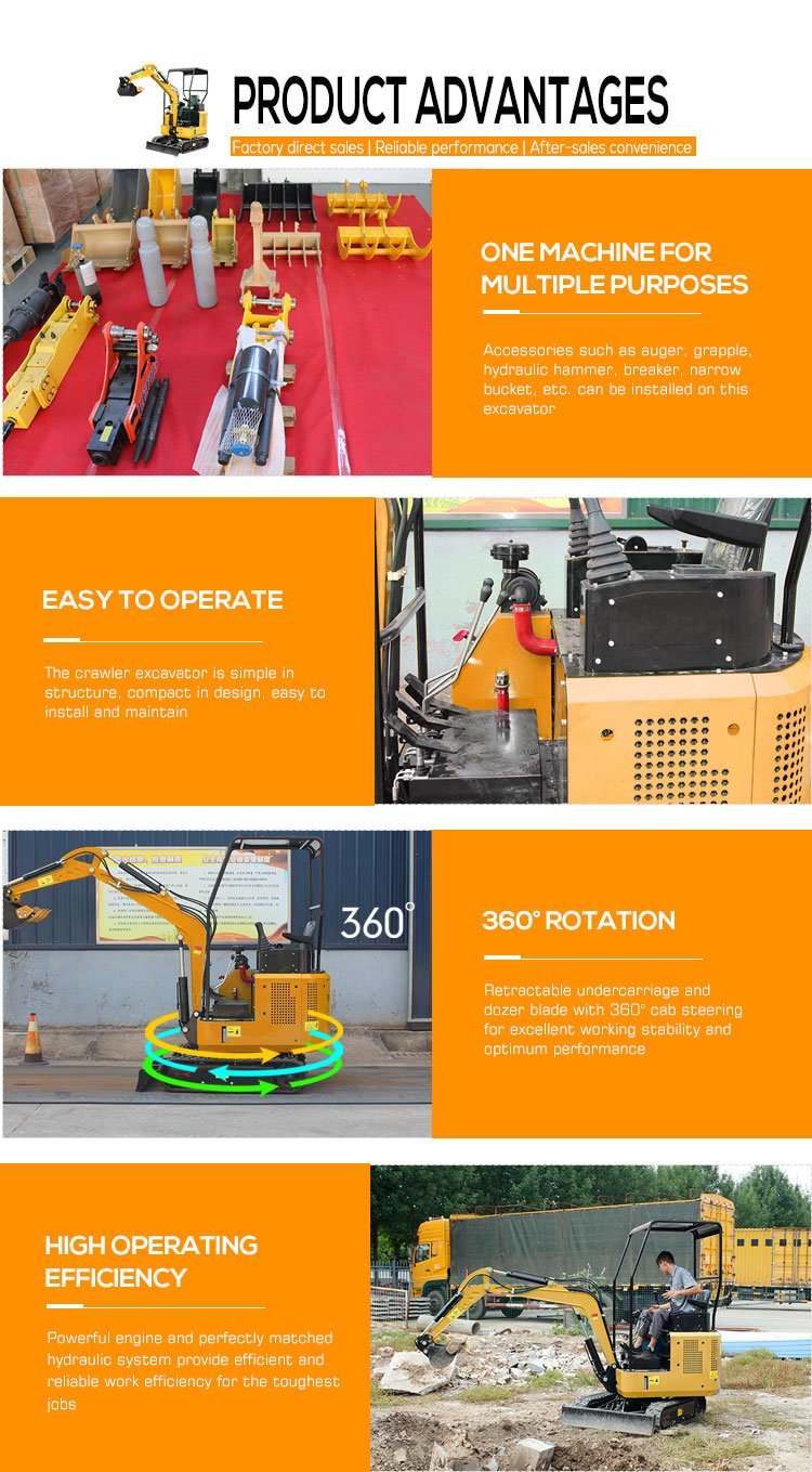 Standard Rated Speed Mini Digger Compact Crawler Excavator with Free Shipping
