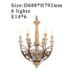 Loft chandelier antique lighting suspension lustre wooden art deco Wooden