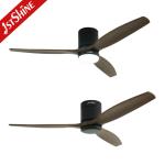 3 Natural Wooden Blades Low Profile 52 Inches Ceiling Fan With Led Light